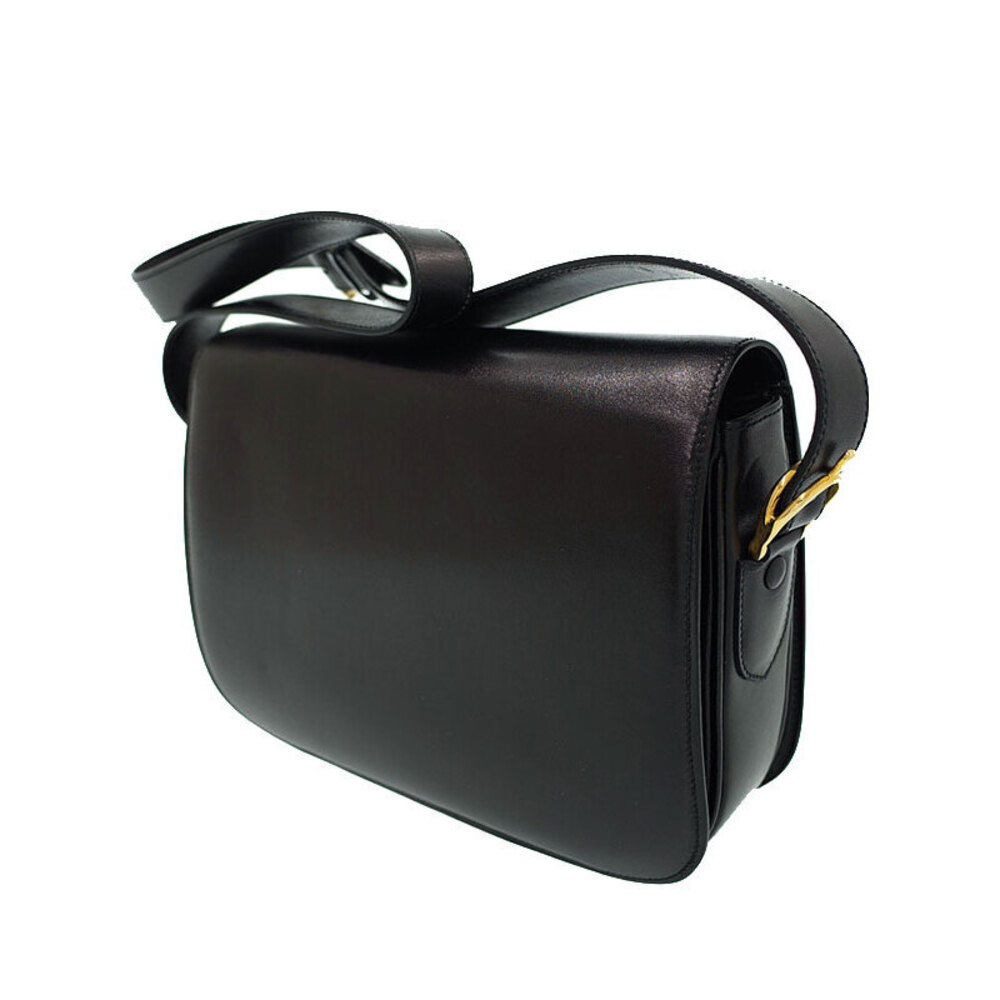 Celine tone carriage horse gold motif bag black shoulder leather